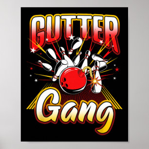 Poster Bowling Cool Gutter Gang Bowlers 10 broches