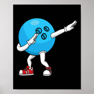 Poster Bowling Dabbing Ll Pin Hommes Femmes Bowler Enfant