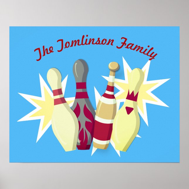 Poster Bowling de style vintage (Devant)