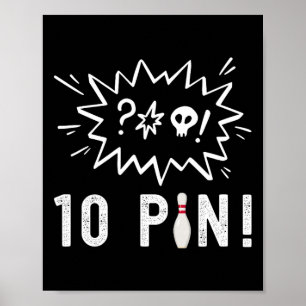 Poster Bowling Drôle Je Déteste Le Bowling À Dix Pins