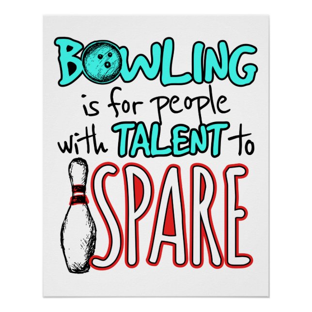 Poster Bowling est pour les gens avec talent à Spare Bowl (Devant)