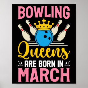 Poster Bowling Marche Anniversaire Femmes Filles Dames Re