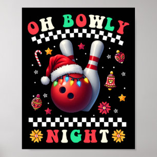 Poster Bowling Noël Oh Bowly Nuit Père Noël