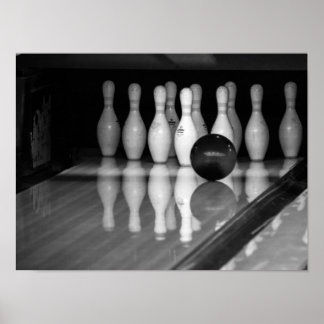 Poster Bowling noir et blanc