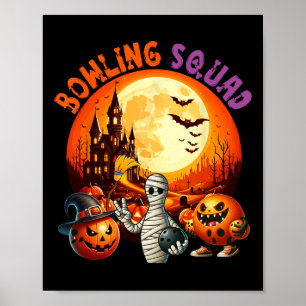 Poster Bowling Squad Halloween Horreur Équipement Comme M