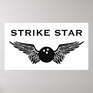 Poster bowling strike star