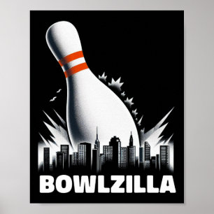 Poster Bowlzilla Détruire la ville Dix épines Hommes Enfa