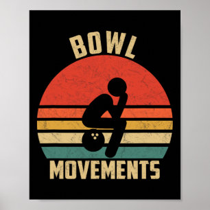 Poster Bowny Bowl Vintage Retro Bowl Mouvements Bowlers