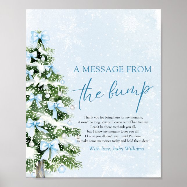 Poster Bows Christmas Tree A Message From The Bump Sign (Devant)