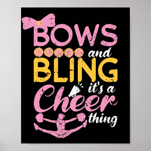 Poster Bows Et Bling C'Est Une Danse De Pom-pom girl Chèr (Devant)