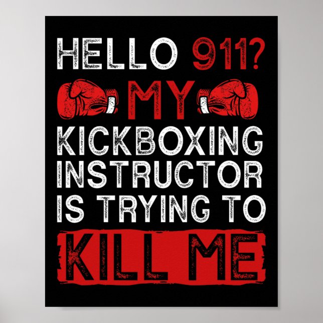 Poster Boxe drôle Kickboxer Kickbox  (Devant)