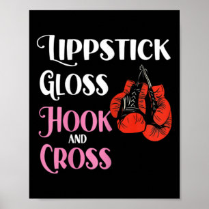Poster Boxe féminine Mma Kickboxing Lipstick Gloss Hock A