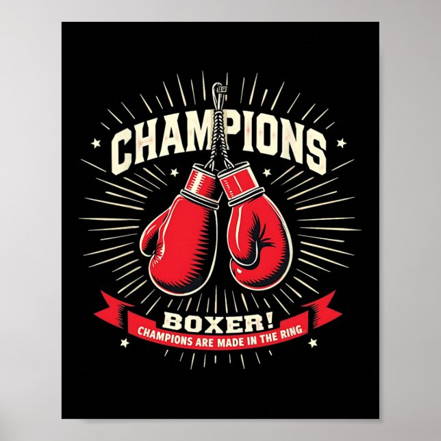Poster Boxe Je suis Boxer (Devant)