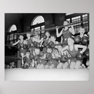 Poster Boxe junior, 1939. Photo vintage