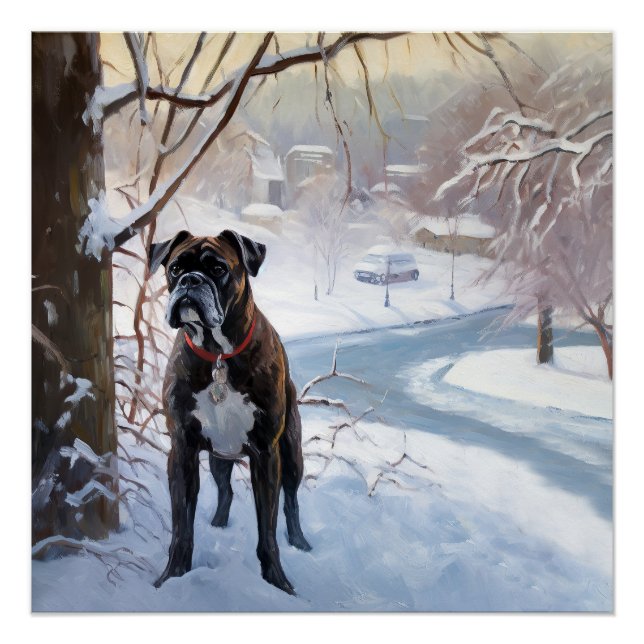 Poster Boxe Laisser Neige Noël (Devant)