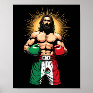 Poster Boxe mexicaine - shorts de boxe Jésus Christ Mex