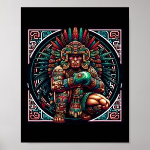 Poster Boxe Mexique Drôle Mexicain Style Vintage Boxe M