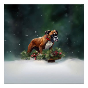 Poster Boxe neige de Noël hiver