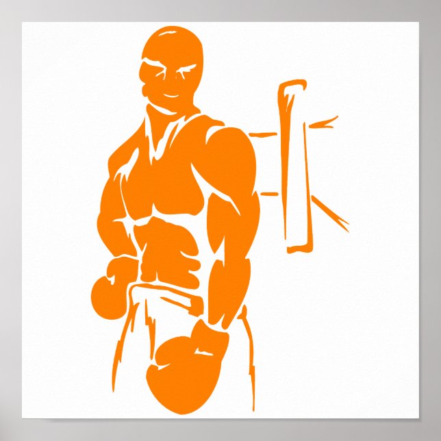 Poster Boxe orange (Devant)