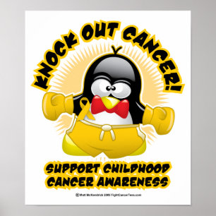Poster Boxe Penguin Cancer de l'enfance