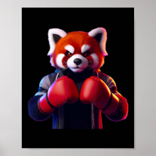 Poster Boxe Red Panda Boxer Kickboxer Mixed martial art C