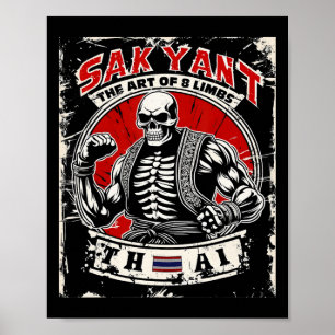 Poster Boxe thaïlandaise Sak Yant Tatouage Squelette- L'A