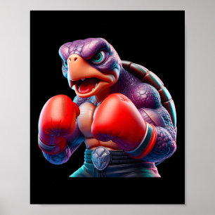 Poster Boxe Tortoise Boxer Kickboxer Mixed martial art Fi