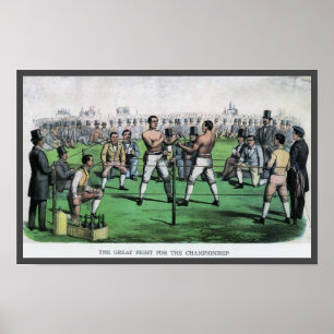 Poster Boxe vintage, Grand combat pour le Championnat