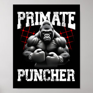 Poster Boxer à gorille musculaire à poinçonnets Primate A