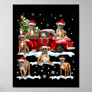 Poster Boxer Chien équitation Camion Rouge Douille moche 