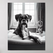 Boxer Chien Salle de bain Mur Art, Boxer Prendre u
