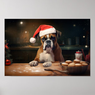Poster Boxer Christmas Cookies Festive Festive