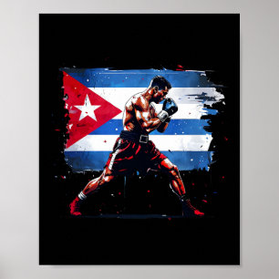 Poster Boxer cubain - Fierté Cuba Boxe Vintage gants