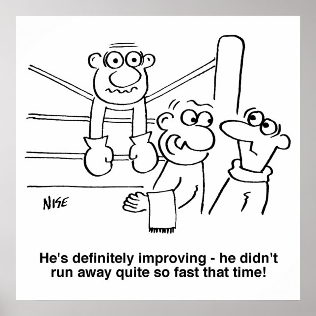 Poster Boxer dans l'anneau. Drôle (Devant)