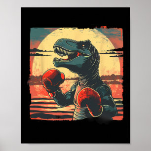 Poster Boxer Dinosaur Boxing Dino Kickboxing T-rex Boxing
