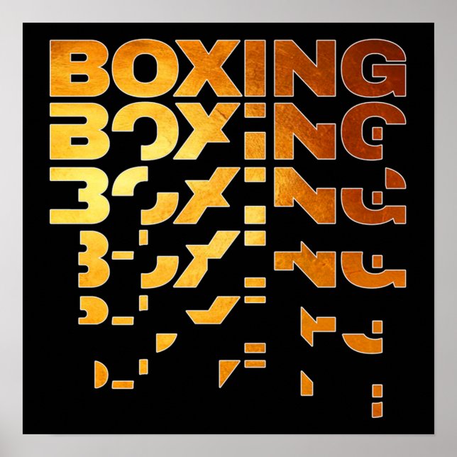 Poster Boxer Graphisme Word Art (Devant)