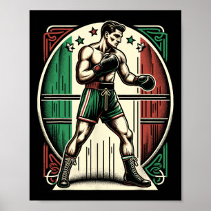 Poster Boxer italien - Drapeau de boîte Vintage Italie