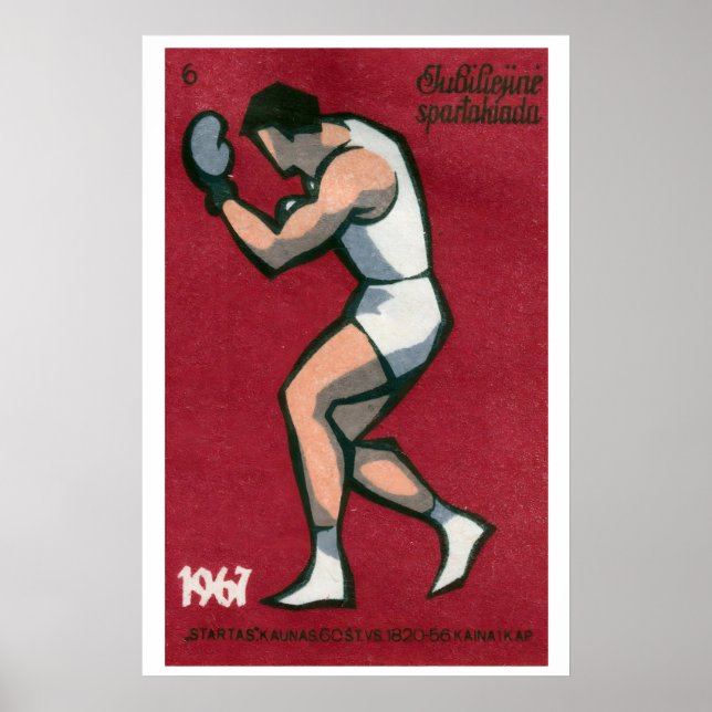 Poster Boxer - Matchbox Print - Aesthetic Wall Art (Devant)