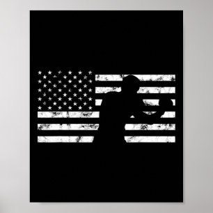 Poster Boxer Usa Drapeau Gant De Boxe Fighter Combat Kick
