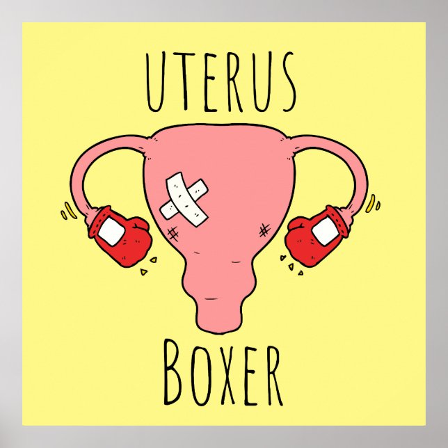 Poster Boxer Uterus / Puns Uterus / Plaisanteries Uterus (Devant)