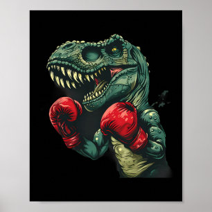 Poster Boxeur Dinosaure Boxeur Dino Kickboxing T-rex Boxe