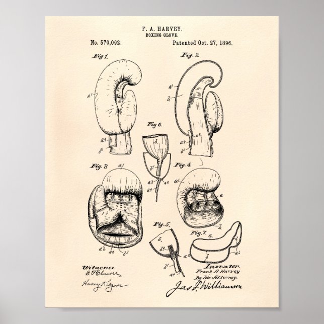 Poster Boxing Glove 1896 Art Brevet - Vieux Poivre (Devant)