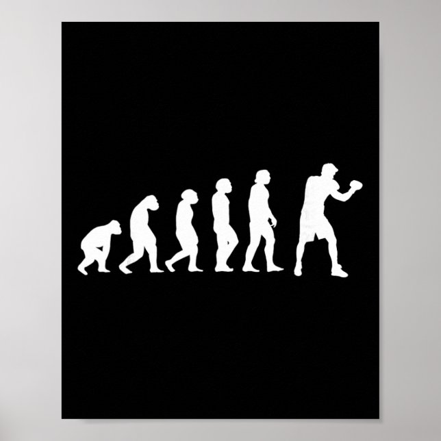 Poster Boxing Kickboxing Evolution Boxing Fight Boxer  (Devant)