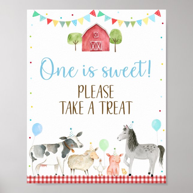 Poster Boy Farm One Is Sweet Birthday Treat Sign (Devant)