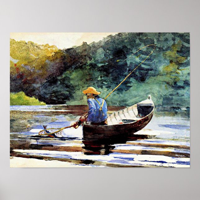 Poster Boy Fishing, oeuvre de Winslow Homer (Devant)