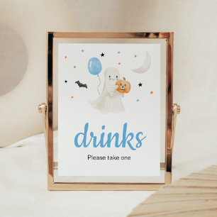 Poster Boy Halloween Little Boo Boo Baby shower Boissons