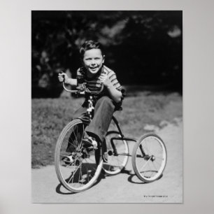 Poster Boy Riding Tricycle