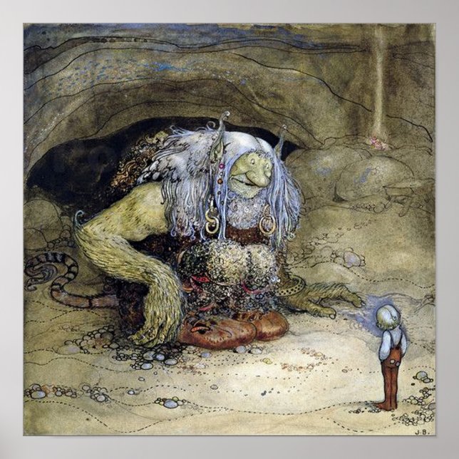 Poster "Boy with Troll" de John Bauer (Devant)