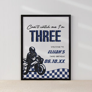Poster Boys 3ème Motocross Dirt Bike Anniversaire