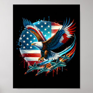 Poster Boys 4 juillet American Bald Eagle Usa Drapeau Fig